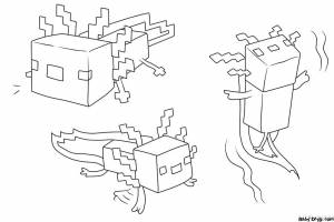 Рисунки майнкрафт аксолотль квадратный