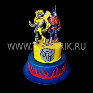 Заказать торт Трансформеры Оптимус Прайм и Бамблби