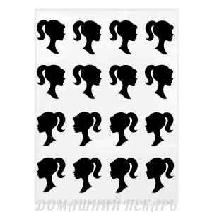 Шаблон для макаронс Барби 7*6 см