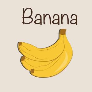 Банан в плоском стиле