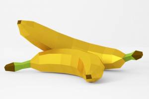 Банановый низкополигональный PDF-шаблон