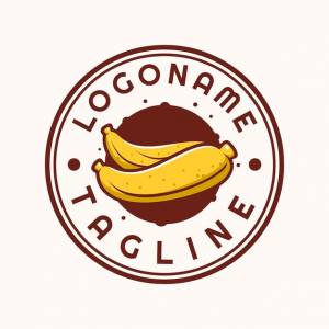 Шаблон логотипа банана подходит для фермерского рынка и ресторана