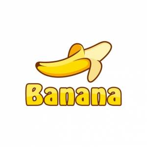 Шаблон дизайна логотипа желтый банан