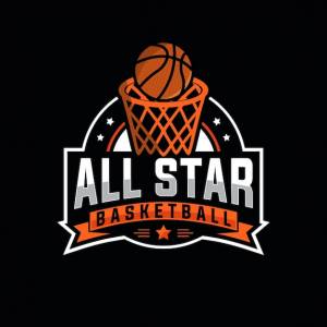 Баскетбол векторный графический шаблон спортивная корзина иллюстрация в стиле этикетки эмблемы значка