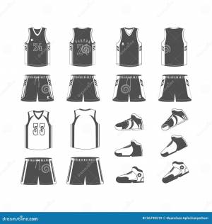 Чернота Спорт-Баскетбол-формы Иллюстрация штока