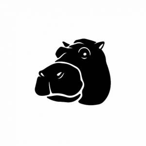 Бегемот логотип символ трафарет дизайн татуировки векторные иллюстрации