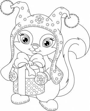 Трафареты новогодняя белочка