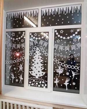 Вытынанки на окна к Новому году 2025