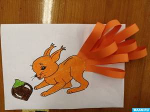 Мастер-класс для детей по аппликации «Белка»