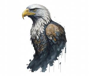 Акварельный рисунок белоголового орлана