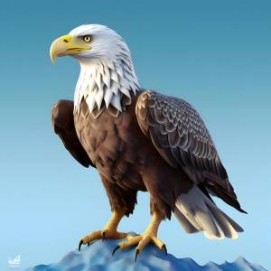 Изображение белоголового орлана на синем фоне и слова «орел» внизу