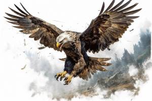 Изображение белоголового орлана со словом орел на нем