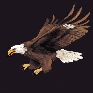 Рисунок белоголового орлана со словом «орел» спереди