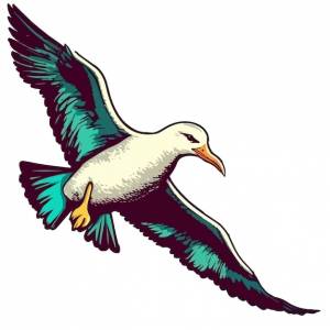 Красочная векторная иллюстрация в стиле поп-арта альбатроса