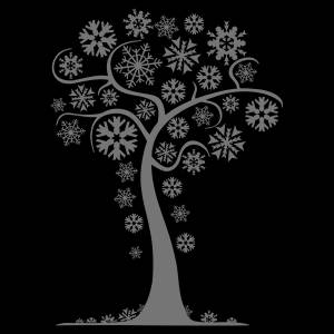 Трафарет Снежное дерево
