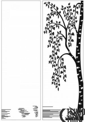 Береза трафарет