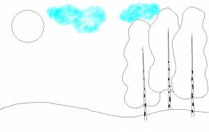 Трафареты береза флаг