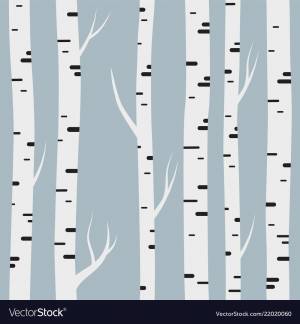 Трафарет березы