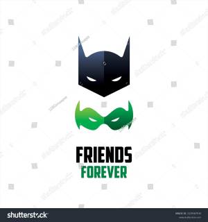 Minimal Vector Design Batman Masks Friends