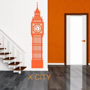 Виниловая наклейка на окна с изображением большого Бен-лондонских часов, английская достопримечательность, дверные трафареты, украшение комнаты S M L