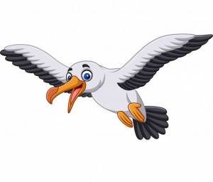 Beautiful Flying Albatross Cartoon Vector