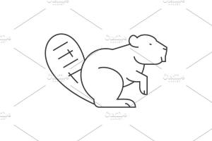 Трафарет бобра для рисования