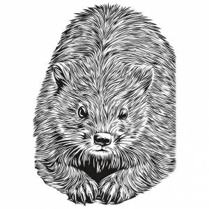 Эскиз бобра ручной рисунок дикой природы винтажный стиль гравировки векторные иллюстрации бобры