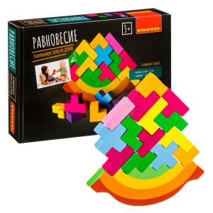 Развивающие игры из дерева Bondibon Головоломка Игра-балансир «РАВНОВЕСИЕ», BOX 27,6?3,7?19 см