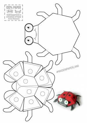Божья коровка из бумаги