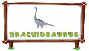 Шаблон рамки с динозаврами и текстовым дизайном брахиозавра insi