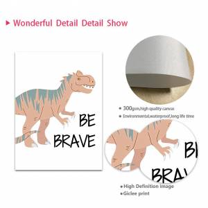 Брахиозавр T-Rex динозавр Юрского периода Радуга Солнце настенное искусство печать на холсте живопись образовательные плакаты фотографии декор для детской комнаты для мальчиков