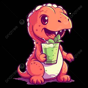 красный динозавр T Rex пьет яблочный сок мультфильм вектор PNG , мультфильм тираннозавр, стикер тираннозавра, динозавры PNG картинки и пнг рисунок для й загрузки
