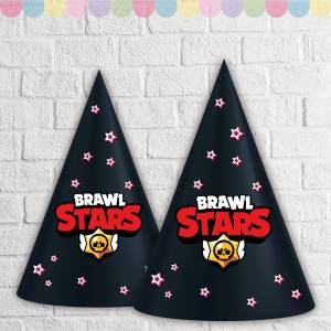 День рождения в стиле Brawl stars праздничные колпачки