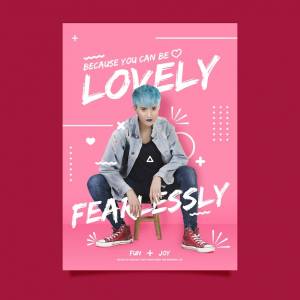 Прекрасная бесстрашная женщина постер шаблон