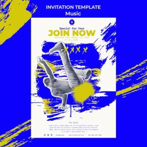 Музыкальный шаблон в плоском дизайне