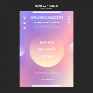 Шаблон плаката онлайн-концерта