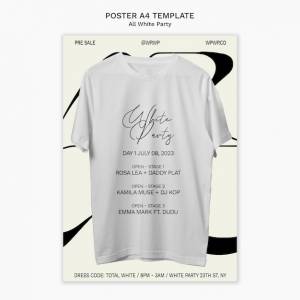 Шаблон плаката для всей белой вечеринки