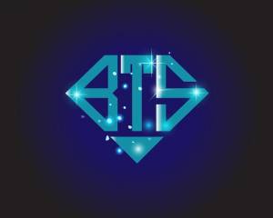 Bts первоначальный современный шаблон векторной иконки дизайна логотипа