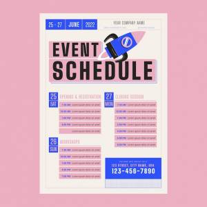 Ручной обращается шаблон дизайна расписания событий