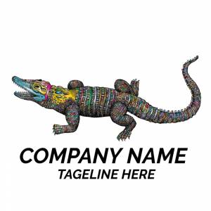 Шаблон логотипом аллигатора