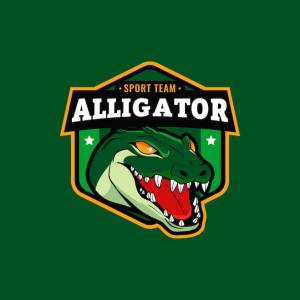 Шаблон логотипа аллигатора в плоском дизайне
