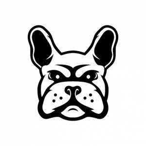 Милая голова бульдога логотип дизайн значок вектор шаблон