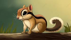 мультфильм бурундук сидит на бревне, картинка бурундука, бурундук, грызун фон картинки и Фото для й загрузки