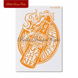 Трафареты для украшения торта в виде бутылки на огне, настенные трафареты для домашнего декора «сделай сам», для скрапбукинга, рисования, фототрафареты, инструменты для выпечки тортов