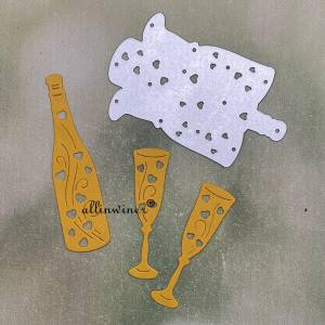 Шампанское праздничное стекло металлические Вырубные штампы трафареты вырезанные для DIY скрапбукинга альбома бумаги тиснения