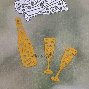 Шампанское праздничное стекло металлические Вырубные штампы трафареты вырезанные для DIY скрапбукинга альбома бумаги тиснения