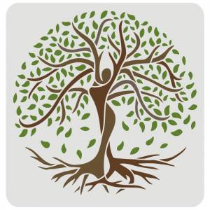 Трафареты с деревом жизни, фотообои в форме человека, рисование, трафарет, квадратный многоразовый трафарет для художественных проектов