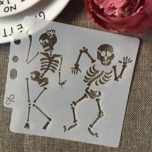 5 дюймов Леди человек танцующий скелет DIY слои трафареты картина фотография шаблон