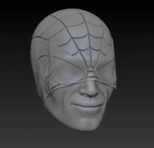 Файл OBJ Человек-паук полумаска хедскулпт ・Шаблон для 3D-печати для загрузки・Cults