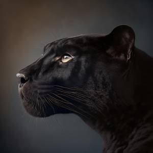 Портрет черной пантеры в студийном ультрареалистичном generative ai
